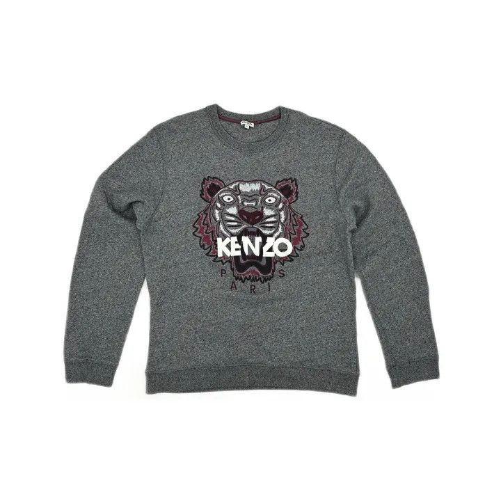 Kenzo Kenzo Gray Embroidered Tiger Sweatshirt for Men 0079 Size US XL / EU 56 / 4 - 2 Thumbnail