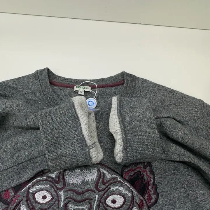 Kenzo Kenzo Gray Embroidered Tiger Sweatshirt for Men 0079 Size US XL / EU 56 / 4 - 7 Thumbnail