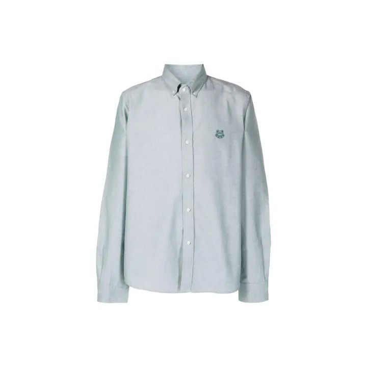 Kenzo KENZO Embroidered Logo Long Sleeve Shirt for Men 0079 Size US M / EU 48-50 / 2 - 2 Thumbnail