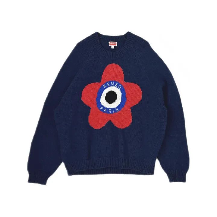 Kenzo Kenzo Blue Floral Logo Sweater for Men 0079 Size US L / EU 52-54 / 3 - 2 Thumbnail