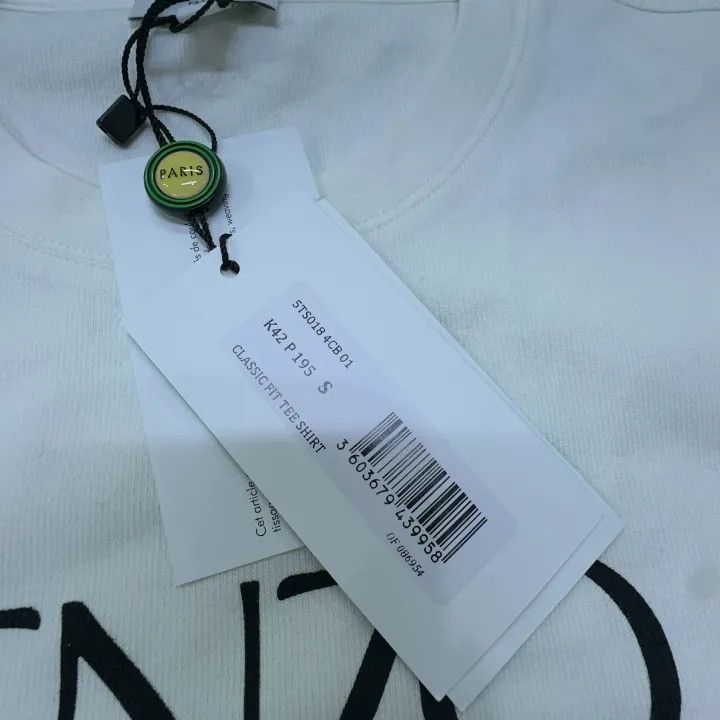 Kenzo KENZO White Logo Short Sleeve T-Shirt 0079 Size US S / EU 44-46 / 1 - 4 Thumbnail