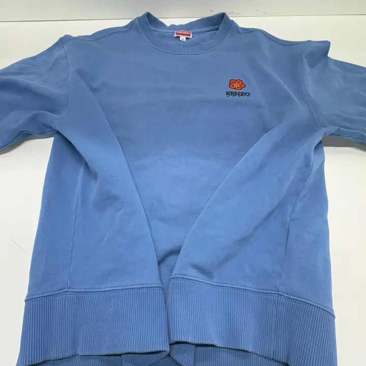 Kenzo Kenzo Casual Blue Sweatshirt with Floral Logo 0079 Size US M / EU 48-50 / 2 - 9 Thumbnail