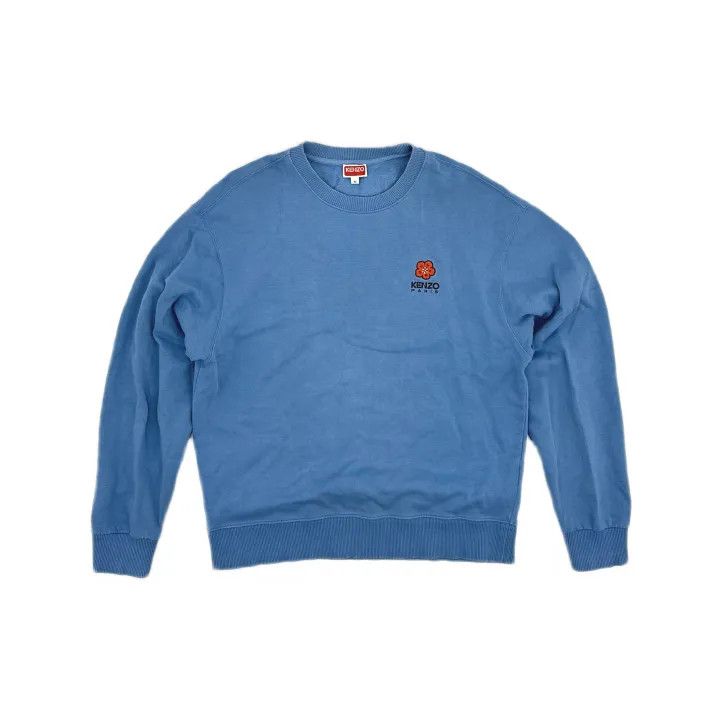 Kenzo Kenzo Casual Blue Sweatshirt with Floral Logo 0079 Size US M / EU 48-50 / 2 - 2 Thumbnail