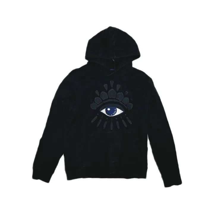 Kenzo KENZO Black Embroidered Eye Hoodie for Men 0079 Size US L / EU 52-54 / 3 - 2 Thumbnail