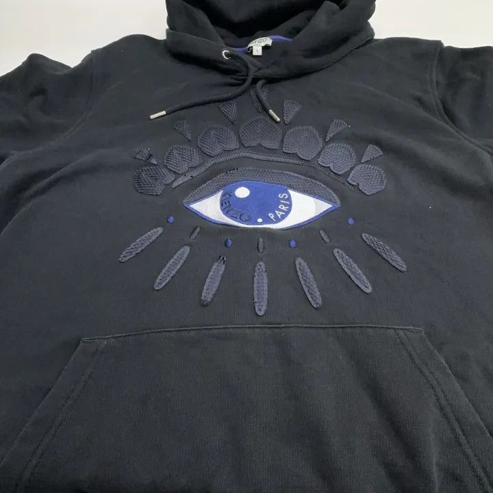 Kenzo KENZO Black Embroidered Eye Hoodie for Men 0079 Size US L / EU 52-54 / 3 - 7 Thumbnail