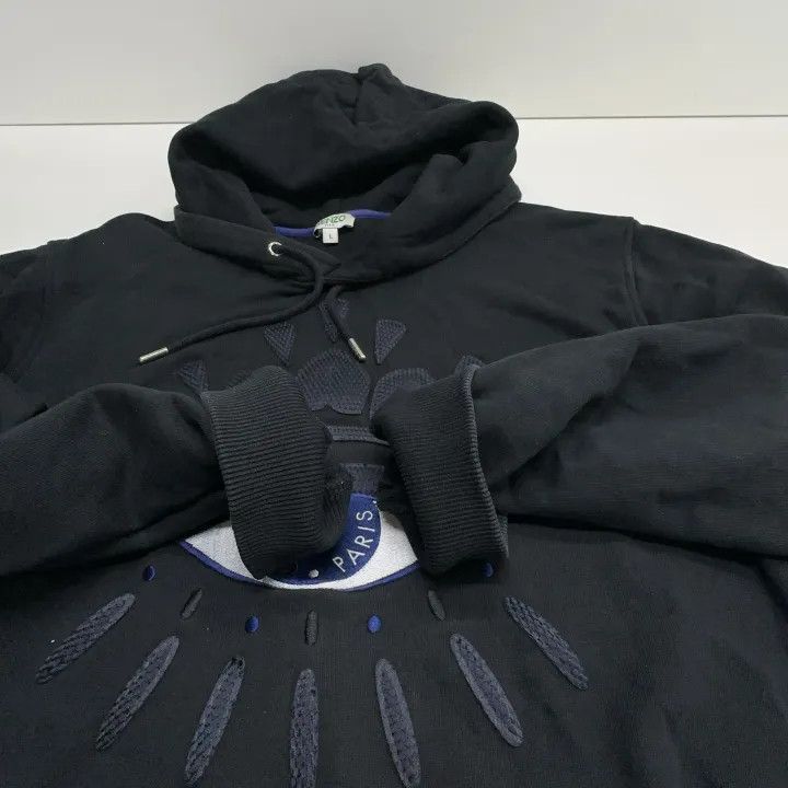 Kenzo KENZO Black Embroidered Eye Hoodie for Men 0079 Size US L / EU 52-54 / 3 - 12 Thumbnail