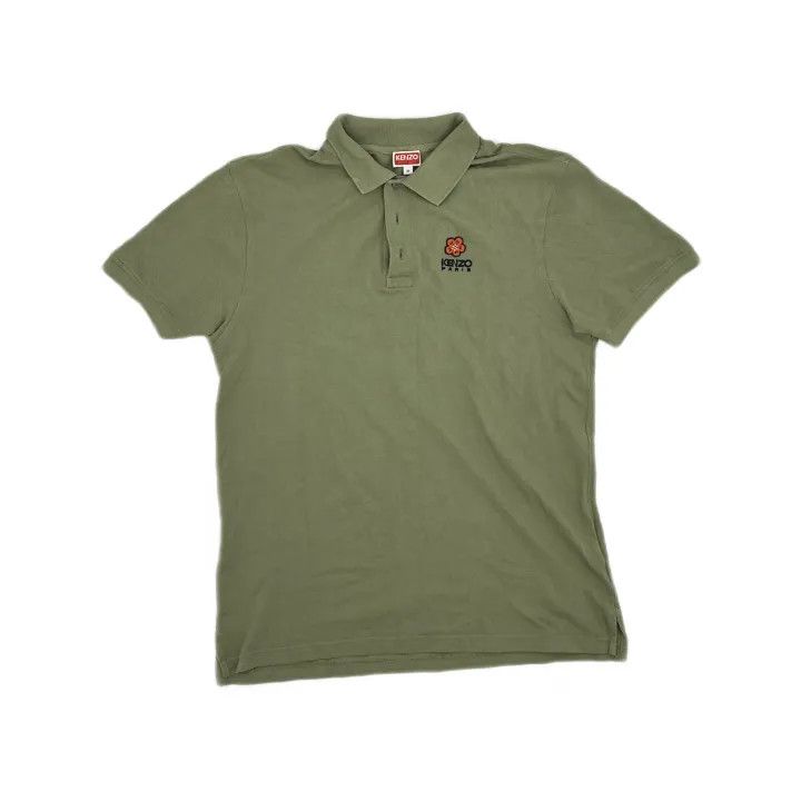 Kenzo KENZO Green Logo Embroidered Short Sleeve Polo 0079 Size US M / EU 48-50 / 2 - 2 Thumbnail