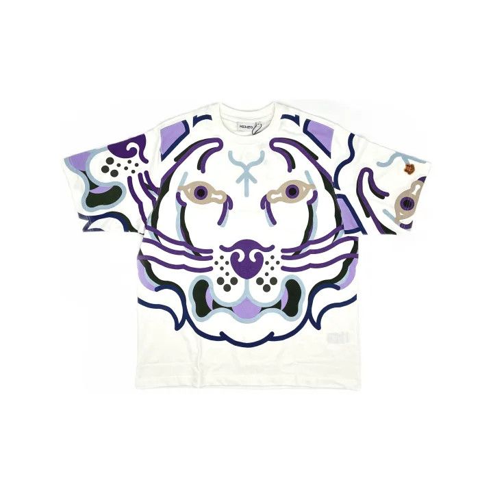 Kenzo KENZO SS22 White Tiger Print Short Sleeve T-Shirt 0079 Size US XL / EU 56 / 4 - 2 Thumbnail