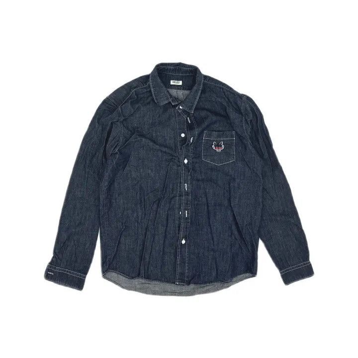 Kenzo KENZO Dark Gray Casual Long Sleeve Shirt 0079 Size US L / EU 52-54 / 3 - 2 Thumbnail
