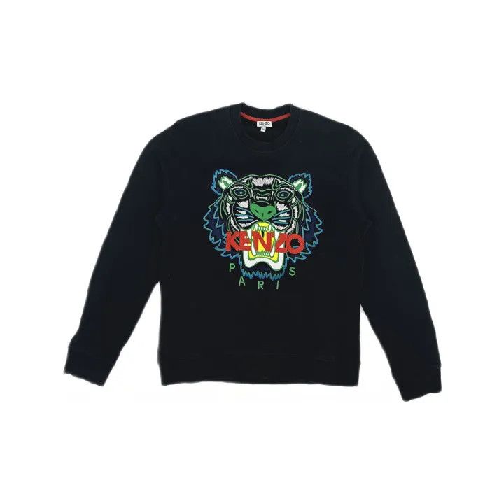 Kenzo Kenzo Black Tiger Logo Embroidered Sweatshirt 0079 Size US M / EU 48-50 / 2 - 2 Thumbnail