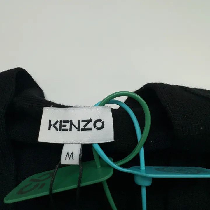 Kenzo KENZO Black Wool Cardigan with Embroidered Tiger 0079 Size US M / EU 48-50 / 2 - 2 Thumbnail