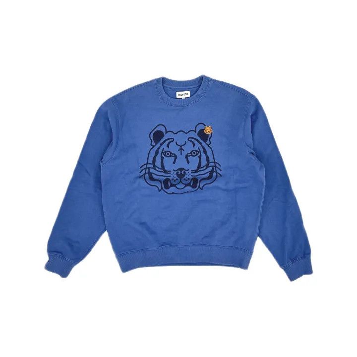 KENZO Blue Tiger Embroidered Sweatshirt for Men 0079