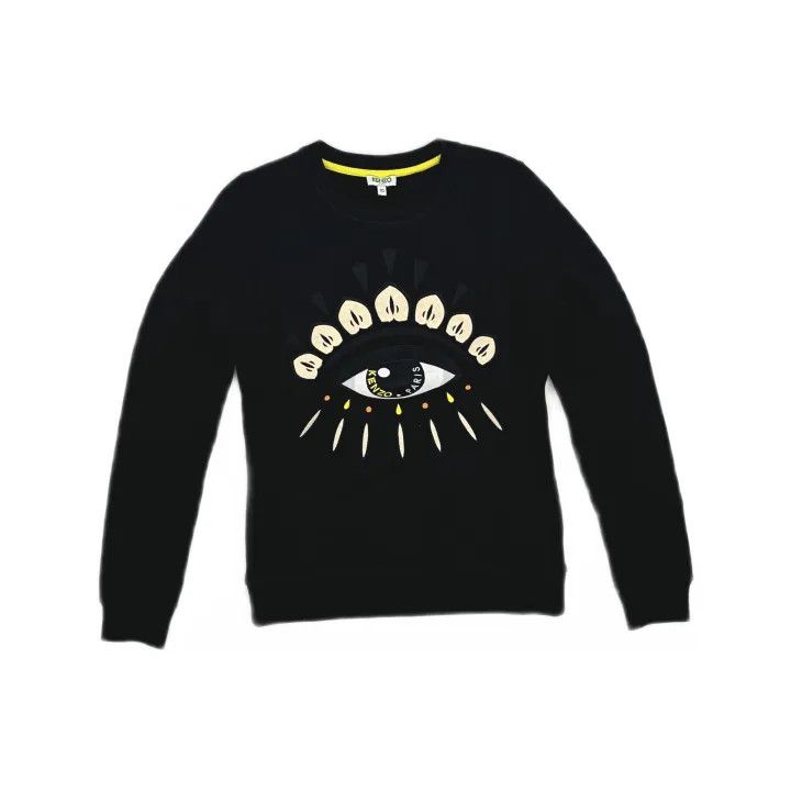 Kenzo Kenzo Casual Modern Black Crewneck Sweatshirt 0079 Size US XS / EU 42 / 0 - 2 Thumbnail