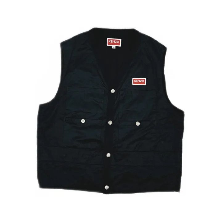 Kenzo Kenzo Black Sleeveless V-Neck Vest 0079 Size US M / EU 48-50 / 2 - 2 Thumbnail