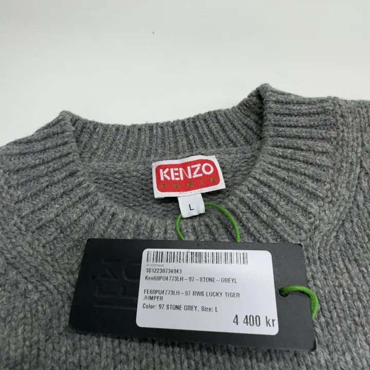 Kenzo KENZO Grey Tiger Logo Sweater for All 0079 Size US L / EU 52-54 / 3 - 5 Thumbnail