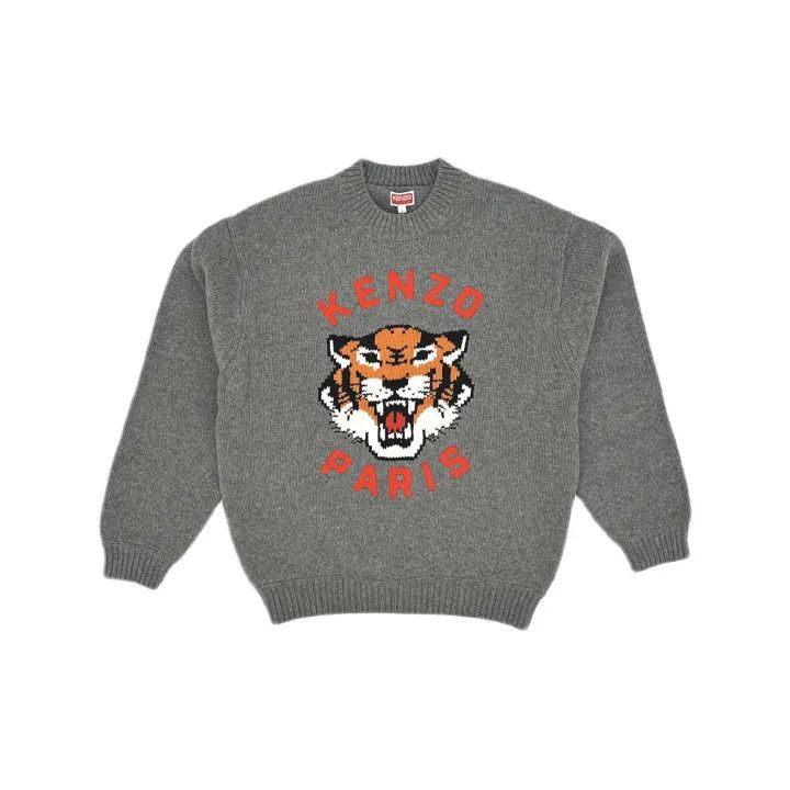 Kenzo KENZO Grey Tiger Logo Sweater for All 0079 Size US L / EU 52-54 / 3 - 2 Thumbnail