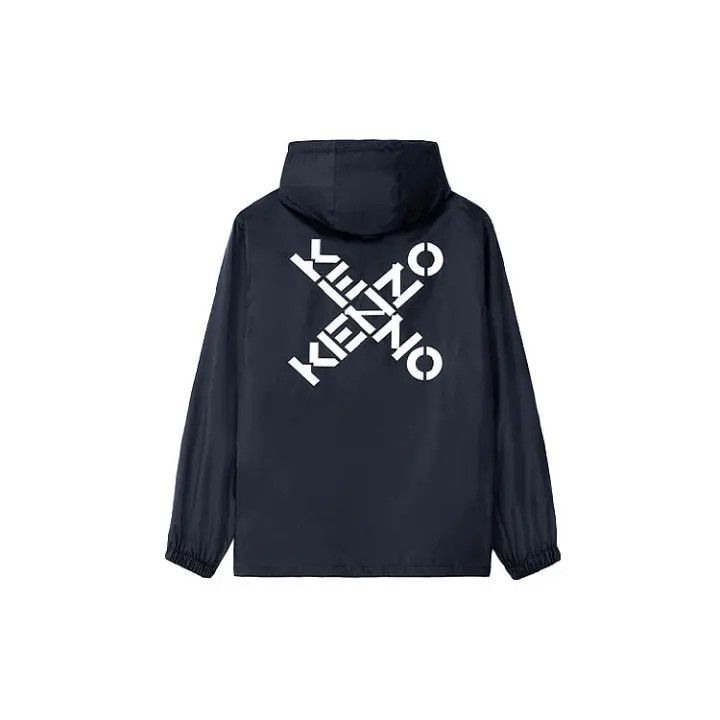 Kenzo KENZO Black Logo Windbreaker Jacket for Men 0079 Size US L / EU 52-54 / 3 - 2 Thumbnail