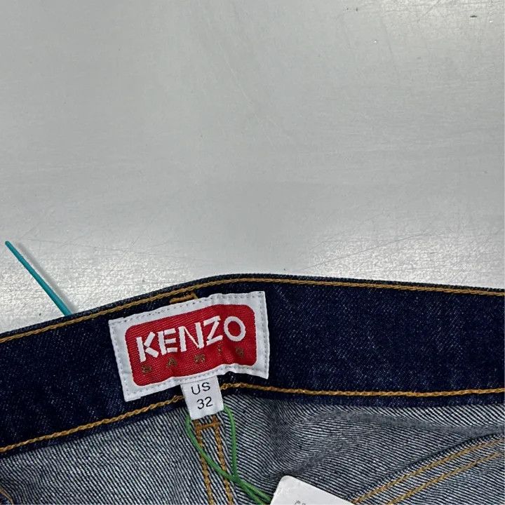 Kenzo KENZO SS23 Blue Logo Denim Pants for Men 0079 Size US 32 / EU 48 - 2 Thumbnail