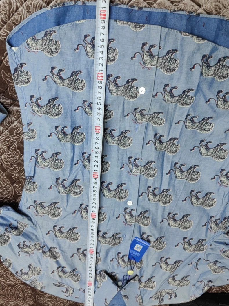 Louis Vuitton LV Blue Lion Print Long Sleeve Shirt Size US M / EU 48-50 / 2 - 9 Thumbnail