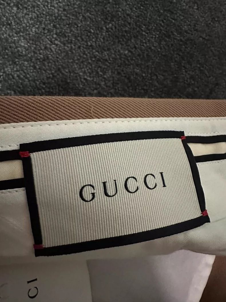 Gucci Men's Khaki Wool Blend Pants