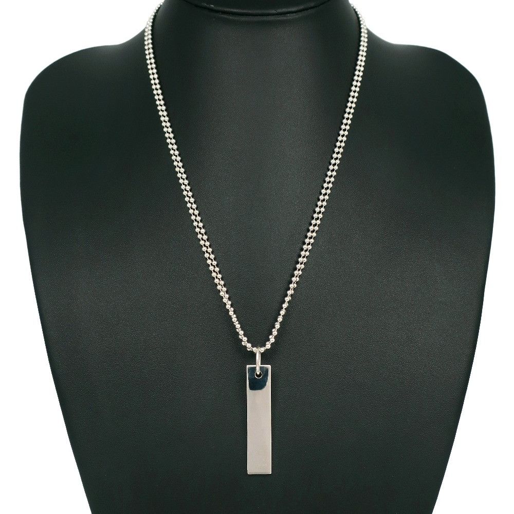 Gucci Gucci Gucci Logo Bar Silver 925 Necklace Metal Necklace Size ONE SIZE - 2 Thumbnail