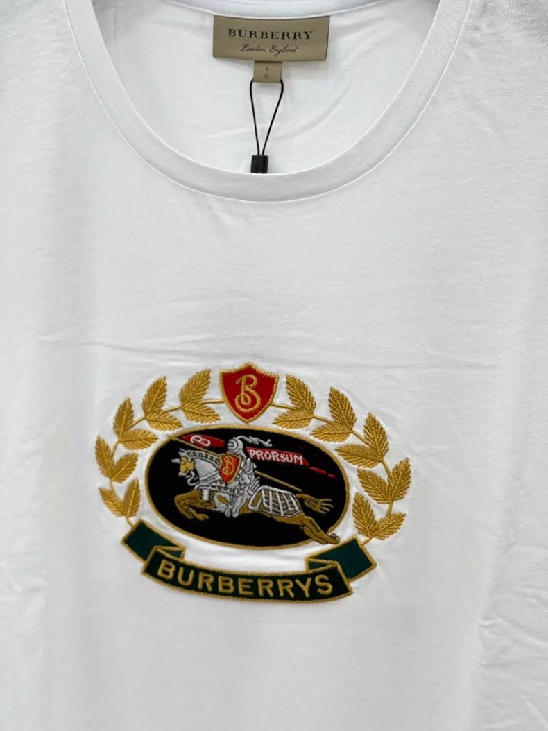 Burberry Burberey White Embroidered T-Shirt Size US L / EU 52-54 / 3 - 2 Thumbnail