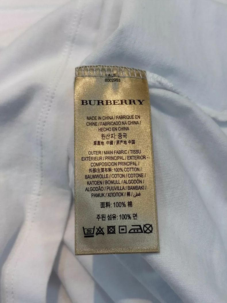 Burberry Burberey White Embroidered T-Shirt Size US L / EU 52-54 / 3 - 4 Thumbnail