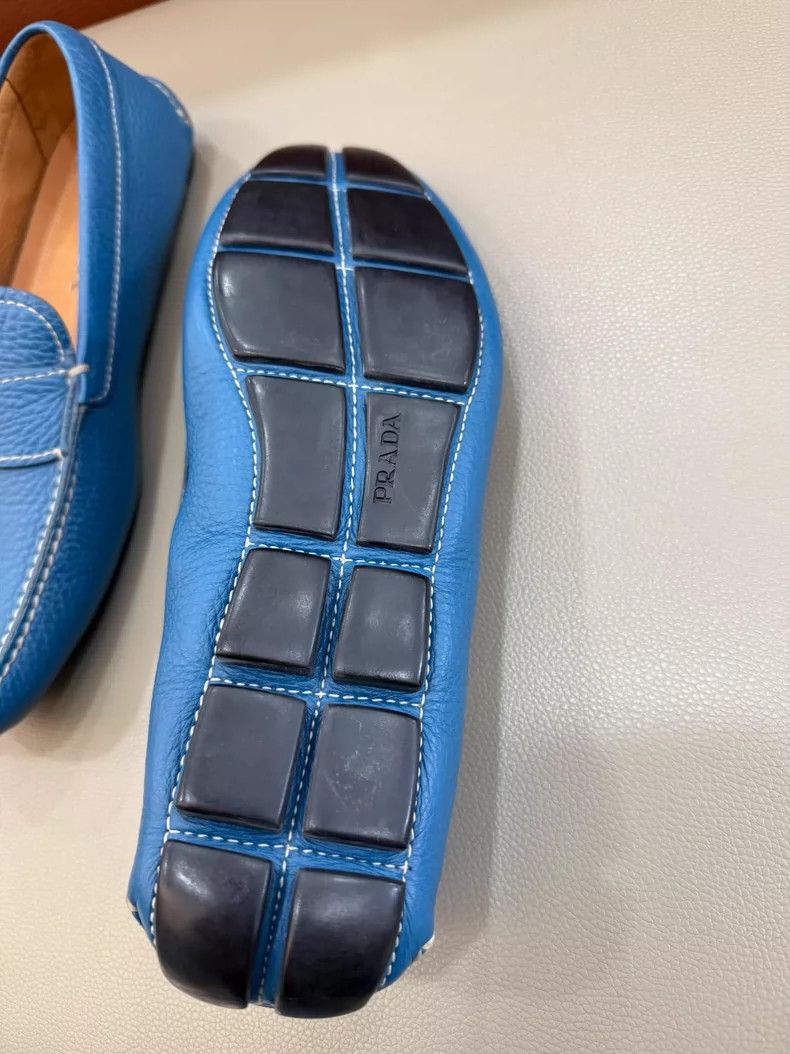 Prada prada blue leather loafers Size US 7 / EU 40 - 3 Thumbnail