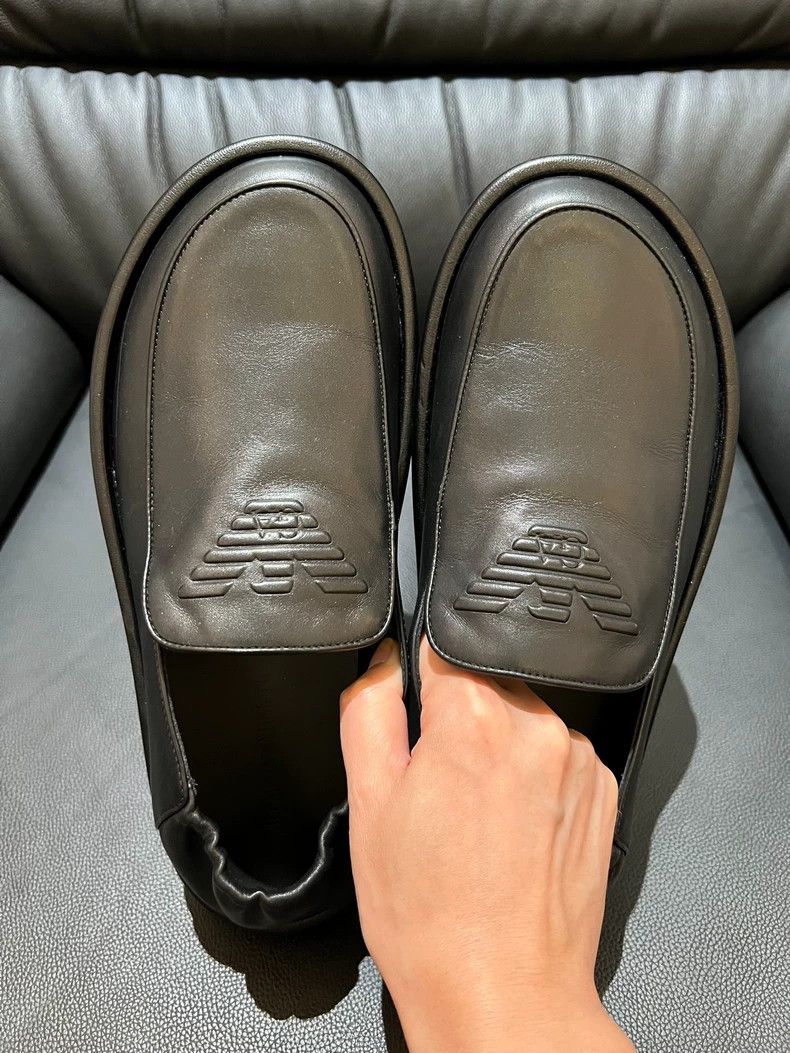 Emporio Armani emporio armani leather slip on shoes Size US 8 / EU 41 - 2 Thumbnail