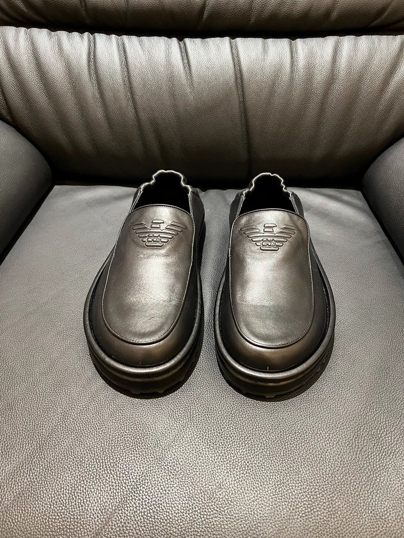 Emporio Armani emporio armani leather slip on shoes Size US 8 / EU 41 - 3 Thumbnail