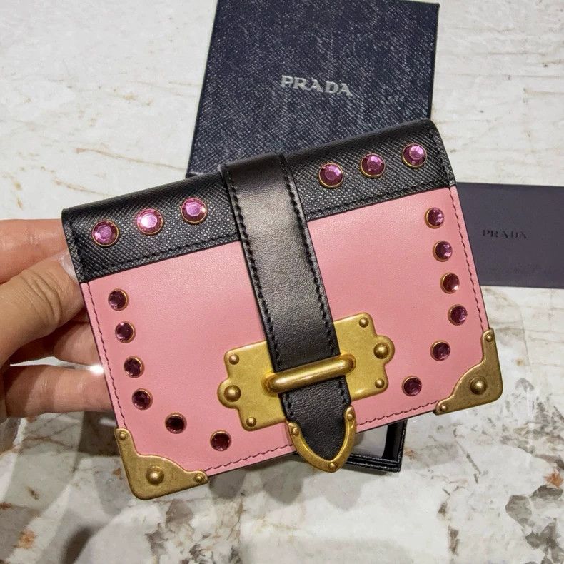 Prada prada new pink black wallet Size ONE SIZE - 2 Thumbnail
