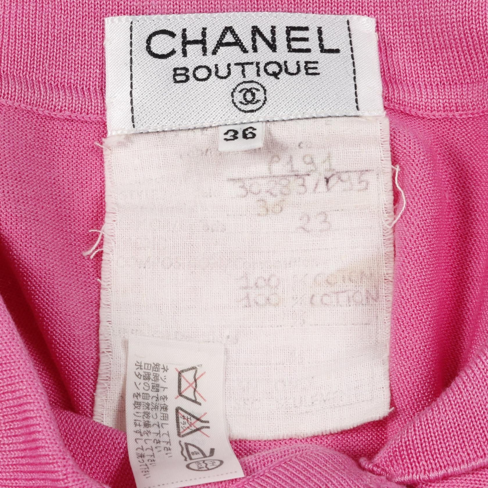 Chanel Chanel Chanel Coco Mark Button Cotton Knitwear Cotton Tops DUTY FREE for USA Size ONE SIZE - 4 Thumbnail