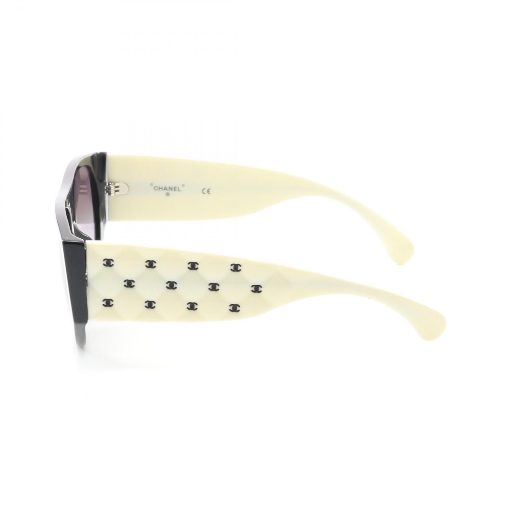 Chanel Chanel Chanel Matelassé Coco Mark Sunglasses Plastic Sunglasses Size ONE SIZE - 3 Thumbnail