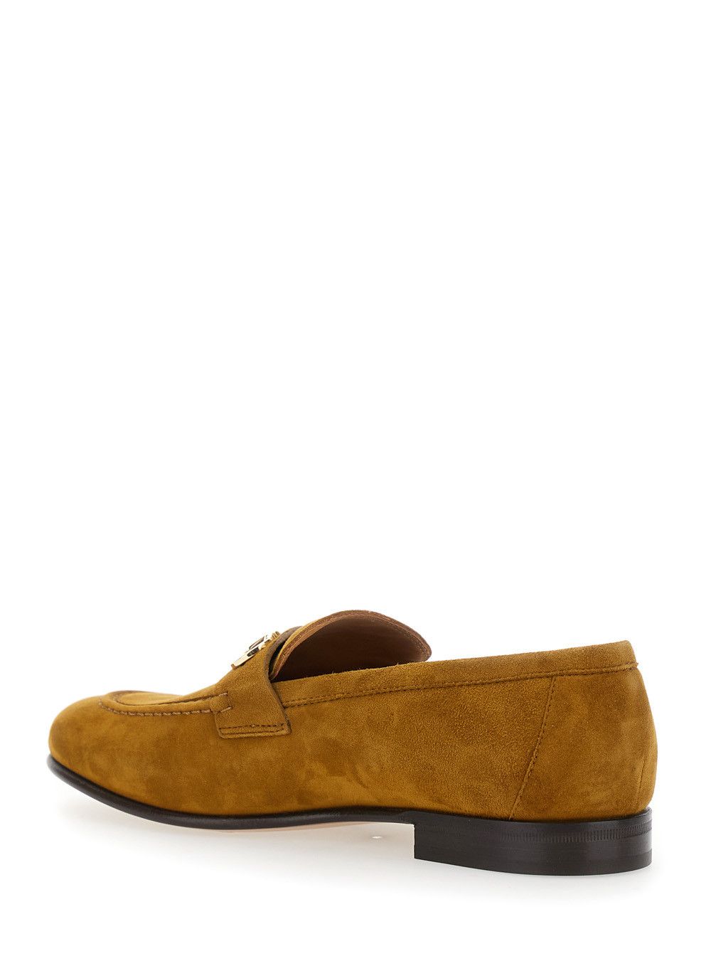 Salvatore Ferragamo Brown Loafers with Almond Toe and Gancini Detail on the Front in Suede Woman Size US 7.5 / IT 37.5 - 3 Thumbnail