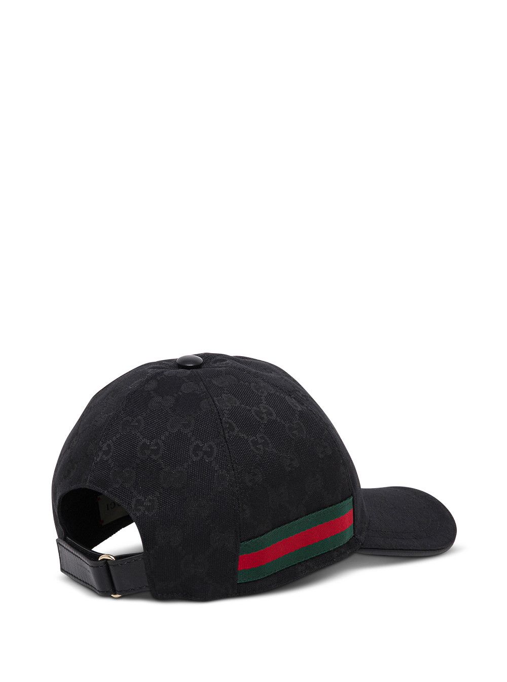 Gucci Black Baseball Cap with Web Detail and All-Over GG Motif in Cotton Blend for Men Size ONE SIZE - 2 Thumbnail