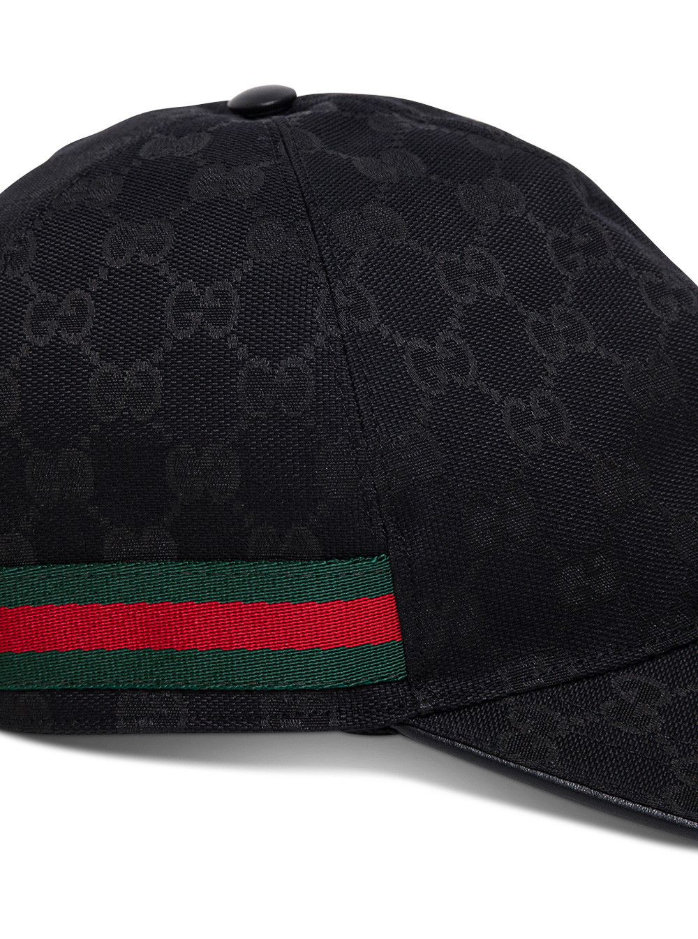 Gucci Black Baseball Cap with Web Detail and All-Over GG Motif in Cotton Blend for Men Size ONE SIZE - 3 Thumbnail