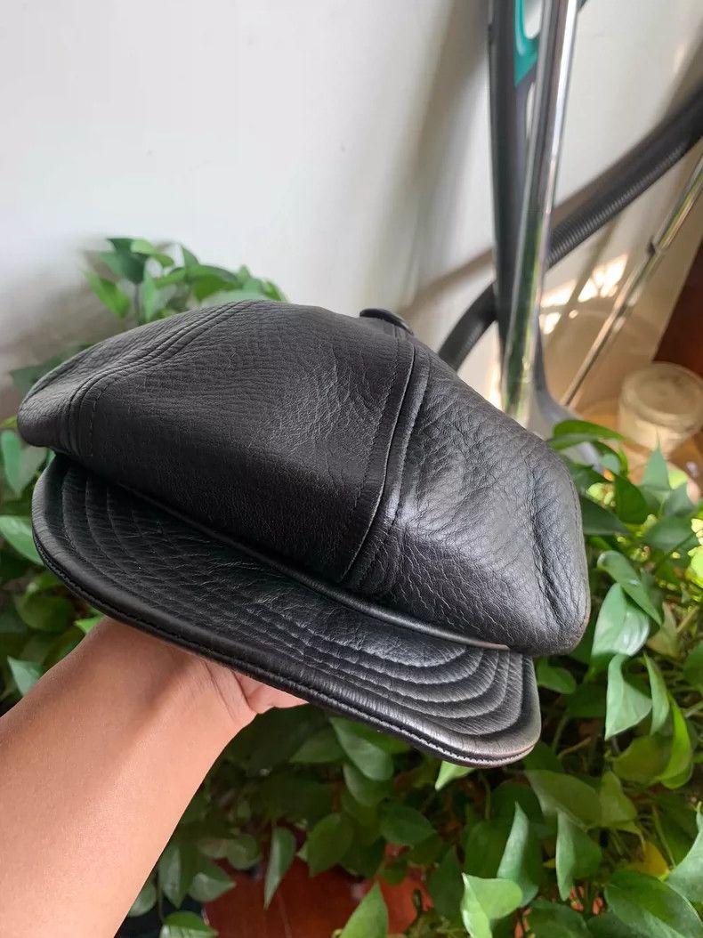 Vintage flat top newsboy cap in black Size ONE SIZE - 3 Thumbnail