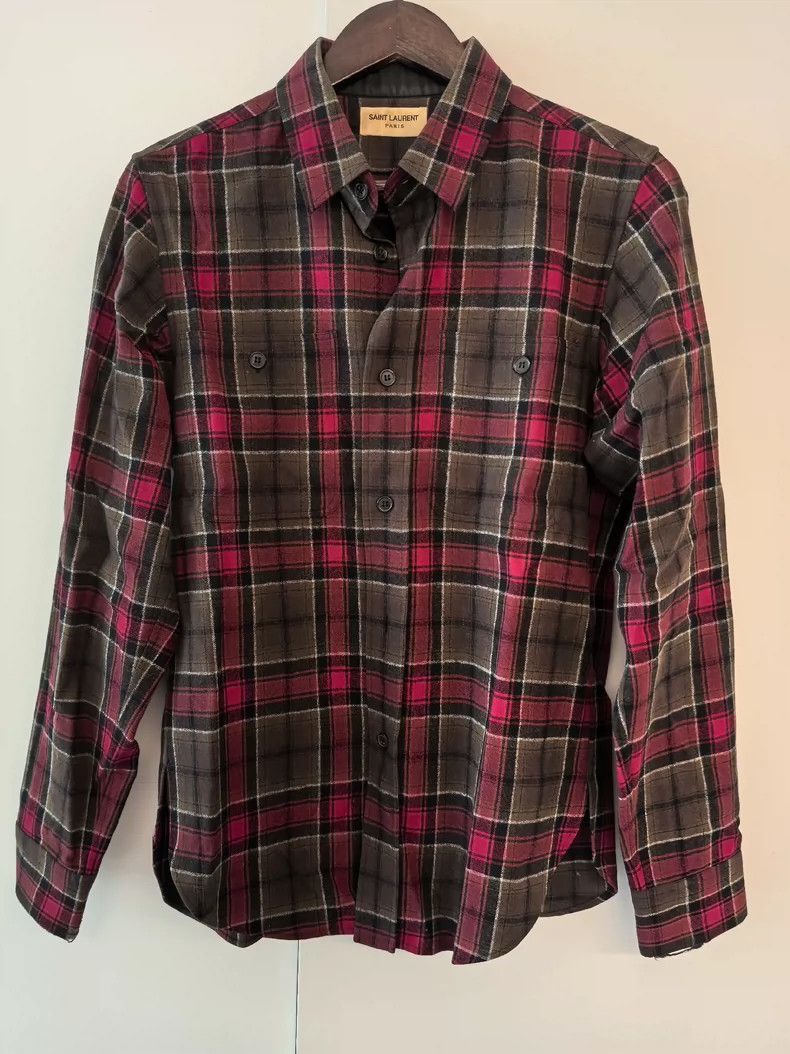 Saint Laurent Paris Saint Laurent red plaid oversize shirt Size US S / EU 44-46 / 1 - 3 Thumbnail