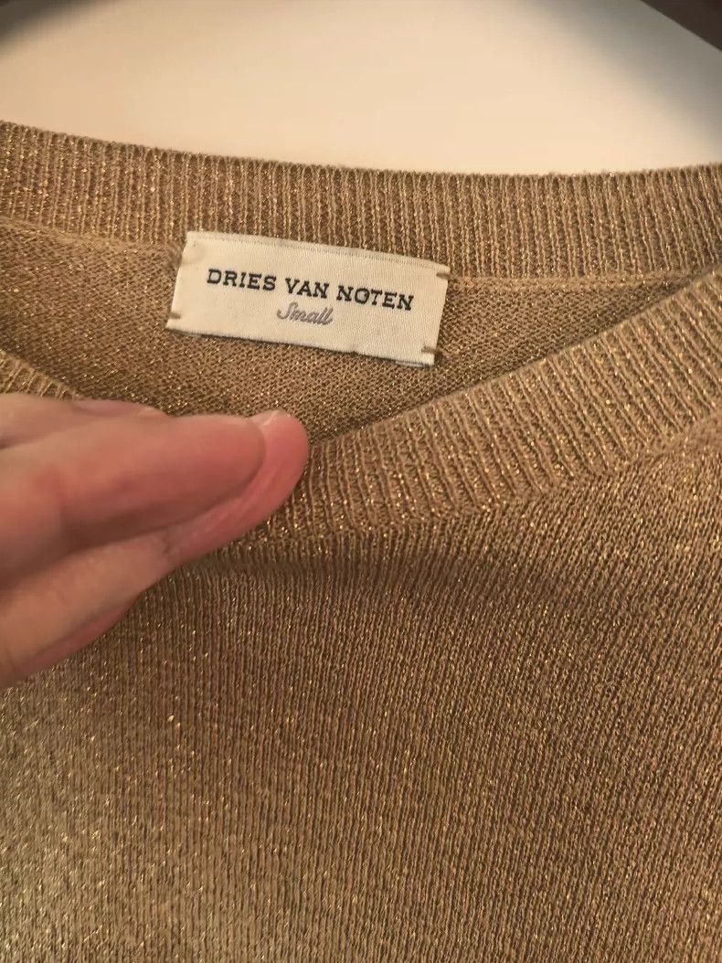Dries Van Noten Dries Van Noten gold knit sweater Size US S / EU 44-46 / 1 - 2 Thumbnail