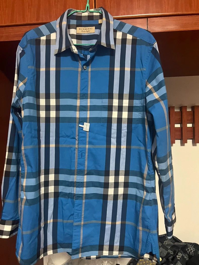 Burberry Burberry blue plaid long sleeve shirt Size US L / EU 52-54 / 3 - 3 Thumbnail