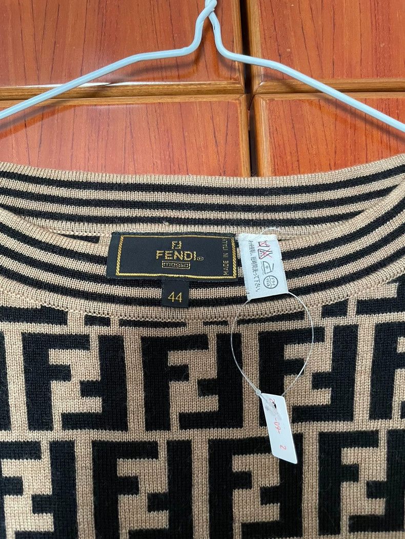 Fendi Fendi FF Pattern Knit Sweater Size US XL / EU 56 / 4 - 5 Thumbnail