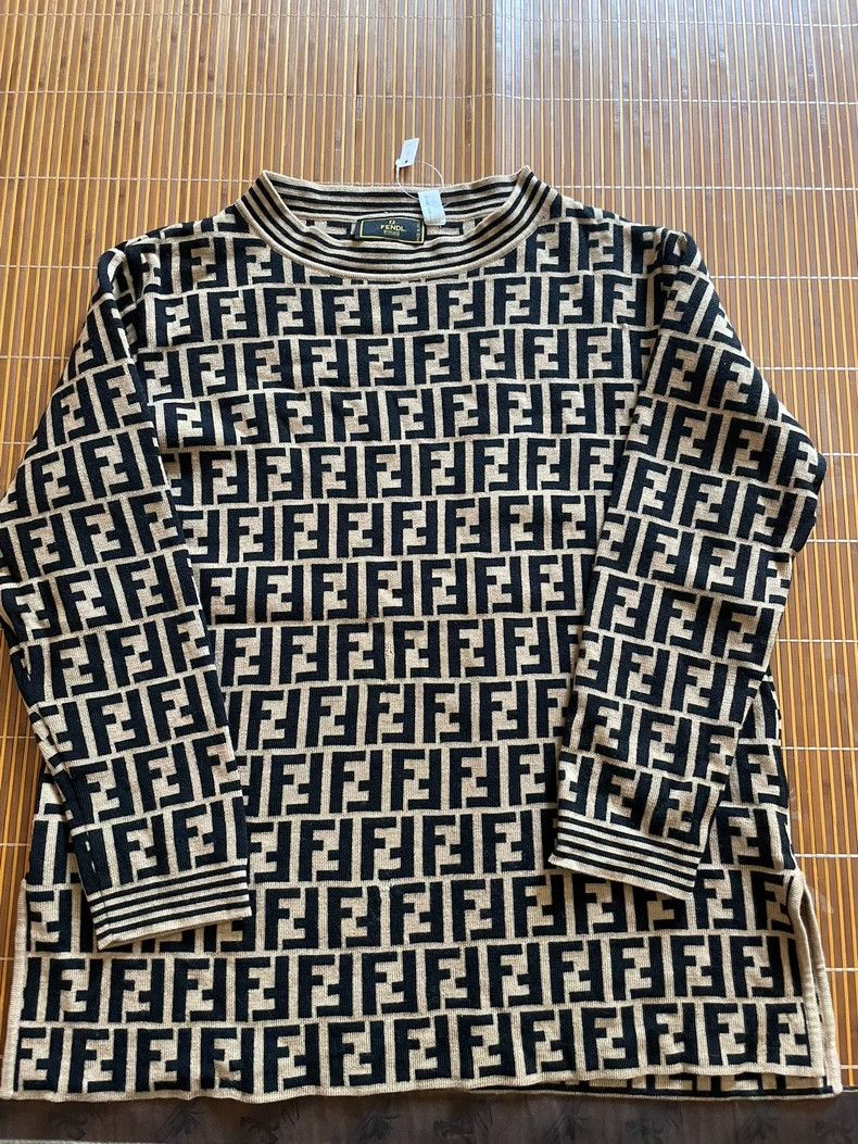 Fendi Fendi FF Pattern Knit Sweater Size US XL / EU 56 / 4 - 2 Thumbnail