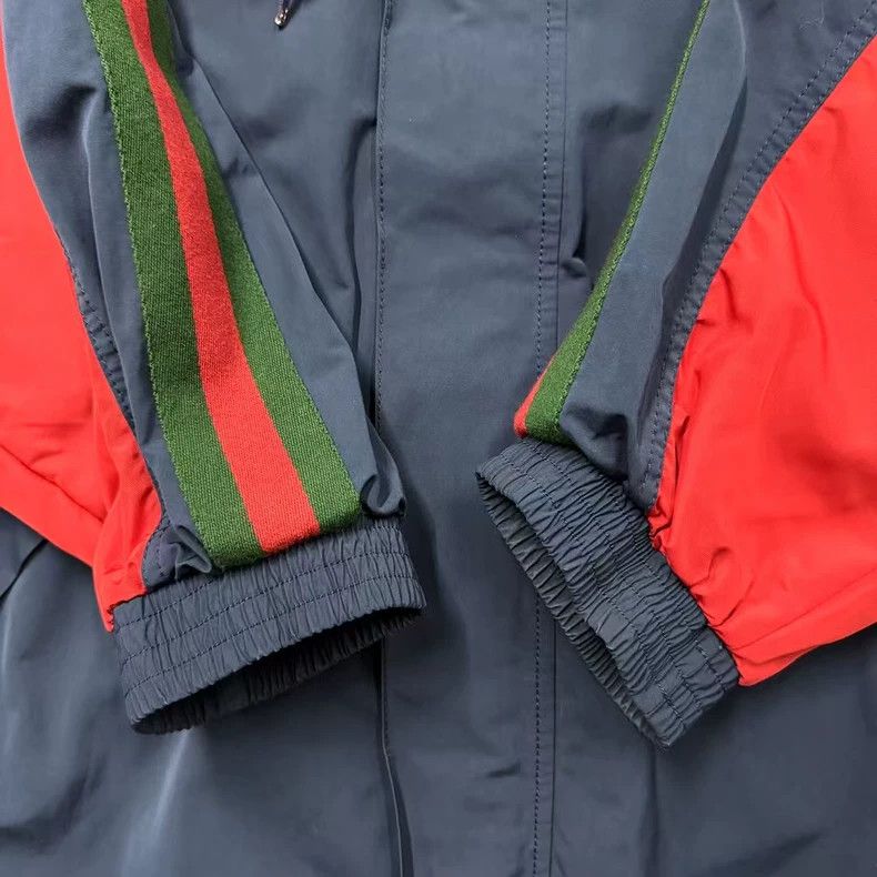 Gucci Gucci Red Blue Stripe Windbreaker Size US L / EU 52-54 / 3 - 2 Thumbnail