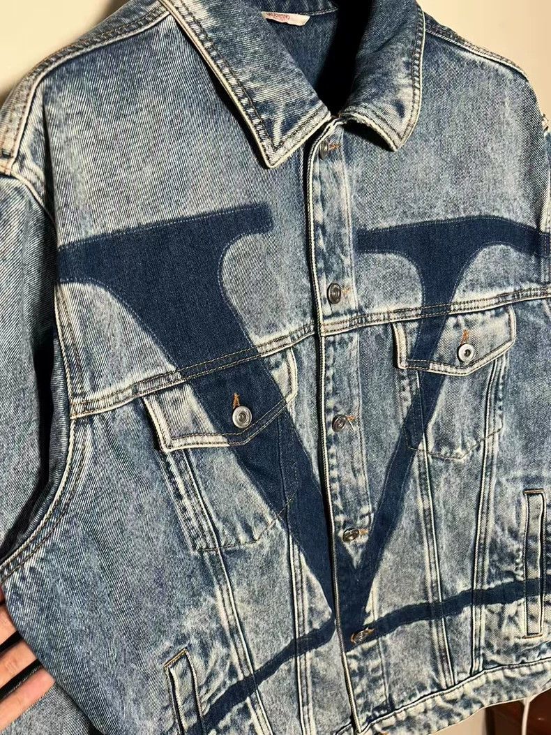 Valentino Valentino New Logo Denim Jacket Size US XL / EU 56 / 4 - 3 Thumbnail