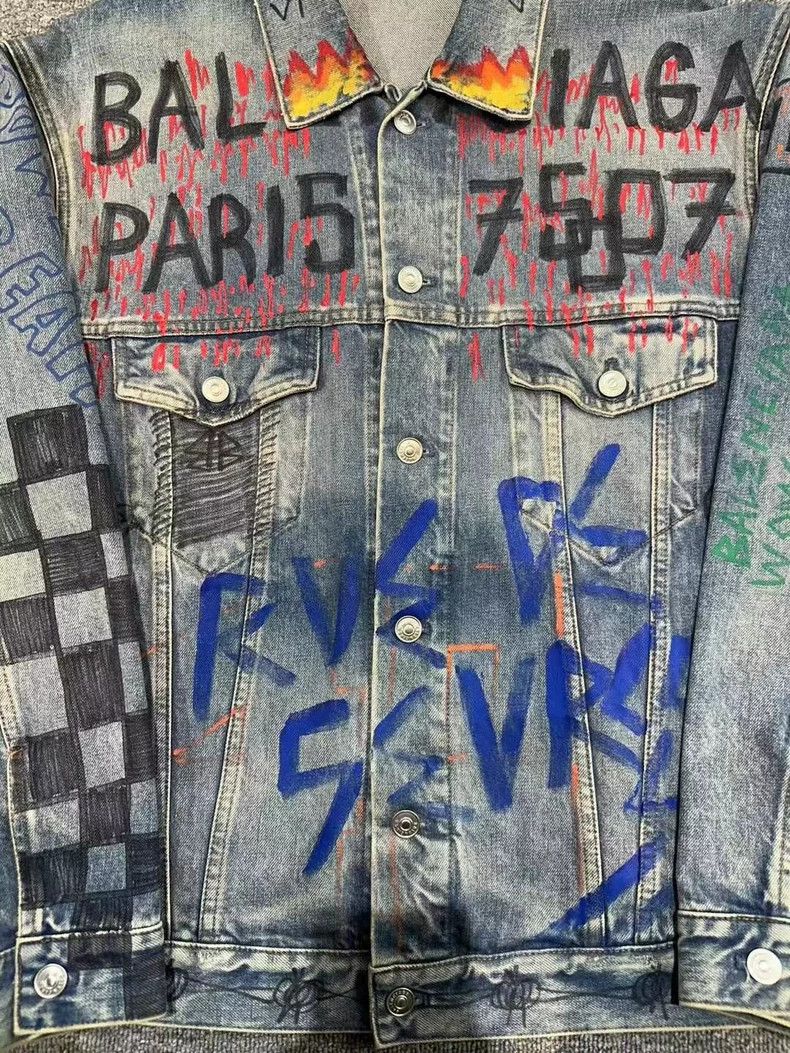 Balenciaga balenciaga graffiti denim jacket Size US XS / EU 42 / 0 - 3 Thumbnail