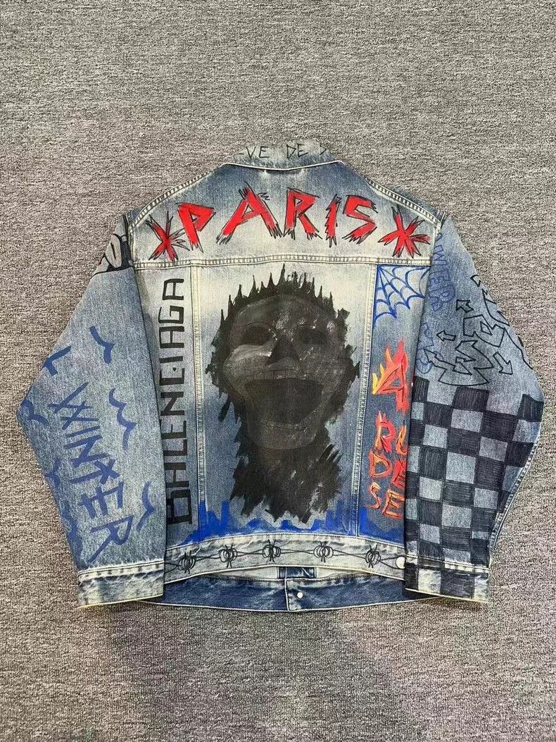 Balenciaga balenciaga graffiti denim jacket Size US XS / EU 42 / 0 - 2 Thumbnail