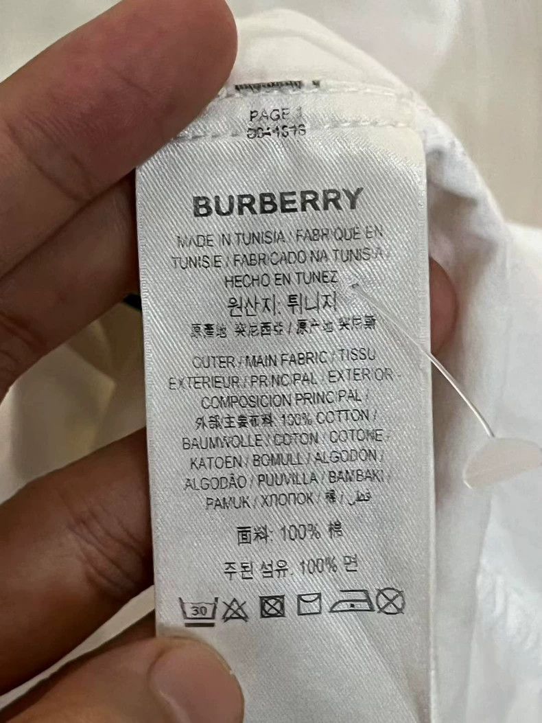 Burberry Burberry White Logo Long Sleeve Shirt Size US M / EU 48-50 / 2 - 4 Thumbnail