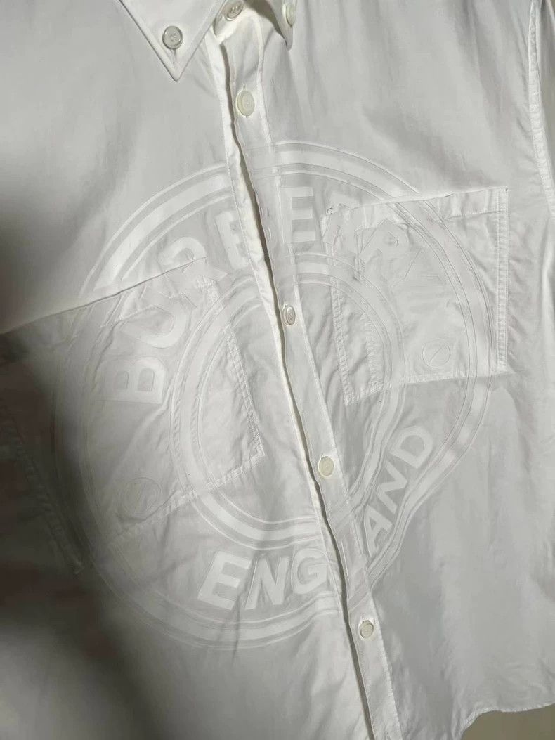 Burberry Burberry White Logo Long Sleeve Shirt Size US M / EU 48-50 / 2 - 2 Thumbnail