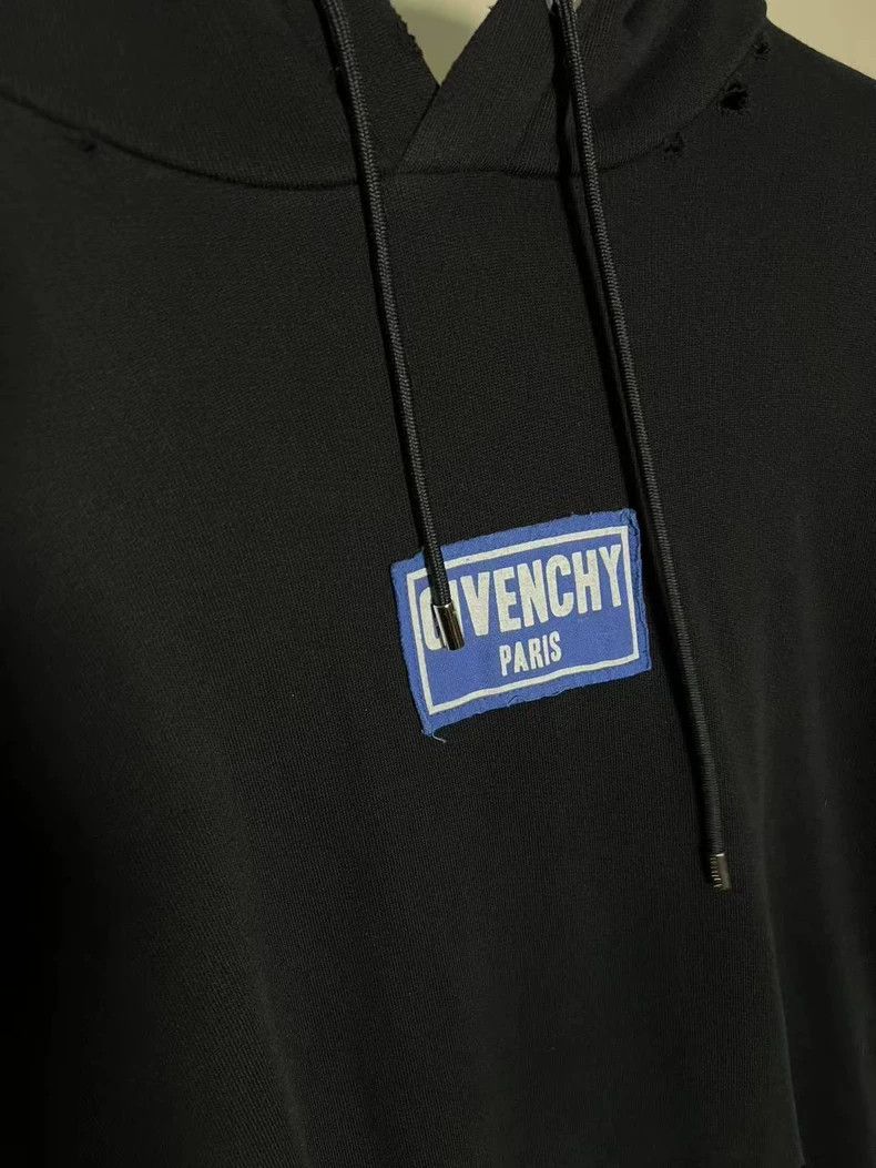 Givenchy Givenchy Black Distressed Hoodie L Size US L / EU 52-54 / 3 - 2 Thumbnail