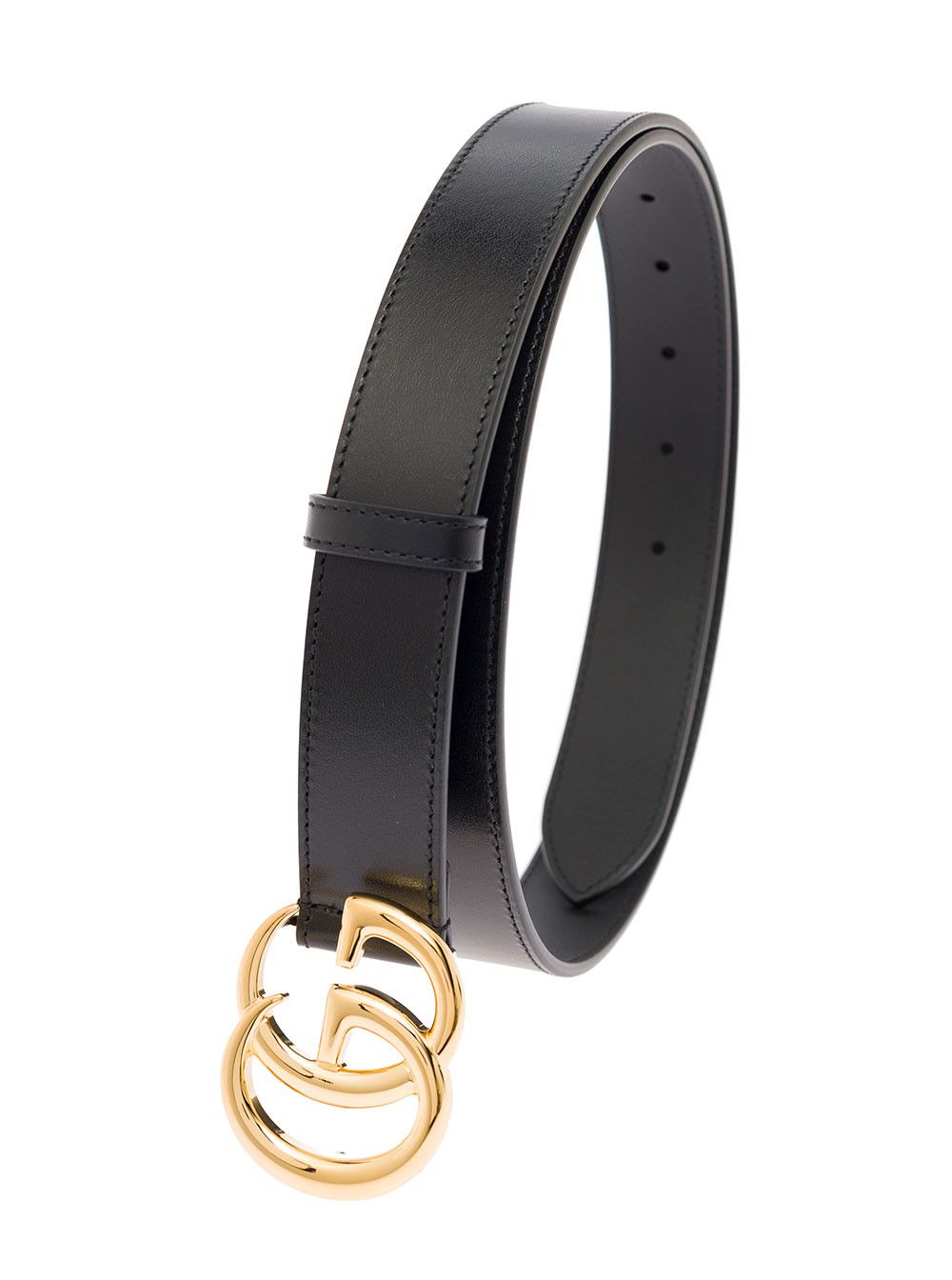 Gucci Black Leather Belt with GG Metal Buckle Gucci Men Size ONE SIZE - 2 Thumbnail